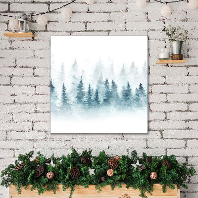 Cuadro en lienzo canvas Bosque del árbol de Navidad la nieve de Navidad