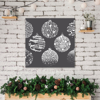 Cuadro en lienzo canvas bolas de Navidad de la abstracción de invierno