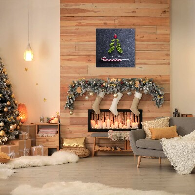 Cuadro en lienzo canvas días de fiesta de Navidad de abstracción de invierno