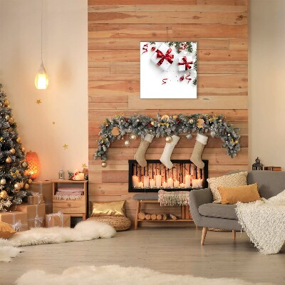 Cuadro en lienzo canvas Regalos de Navidad Santa ramitas
