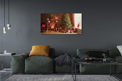 Cuadros sobre lienzo Chimenea regalos árbol de navidad luces