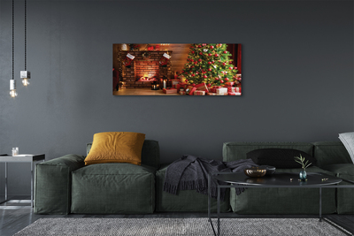 Cuadros sobre lienzo Chimenea regalos árbol de navidad luces