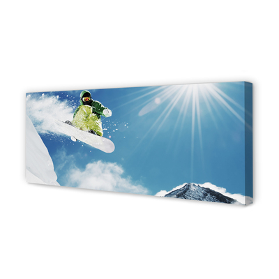 Cuadros sobre lienzo El hombre placa de nieve de la montaña