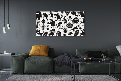 Cuadros sobre lienzo Criaturas de fondo en blanco y negro