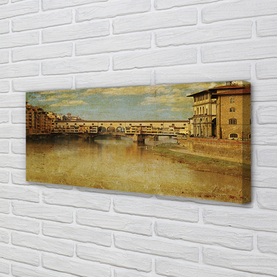 Cuadros sobre lienzo Italia edificios río puentes