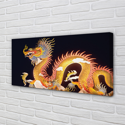 Cuadros sobre lienzo Oro dragón japonés