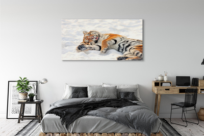 Cuadros sobre lienzo Invierno tigre