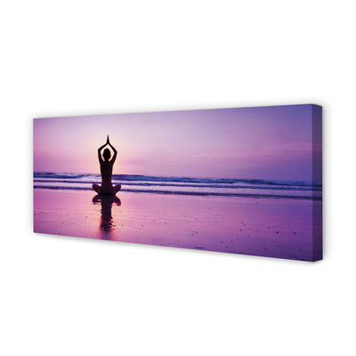 Cuadros sobre lienzo Mujer yoga mar