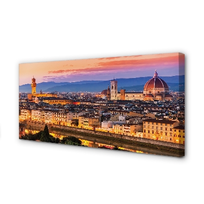 Cuadros sobre lienzo Italia panorama de la noche de la catedral