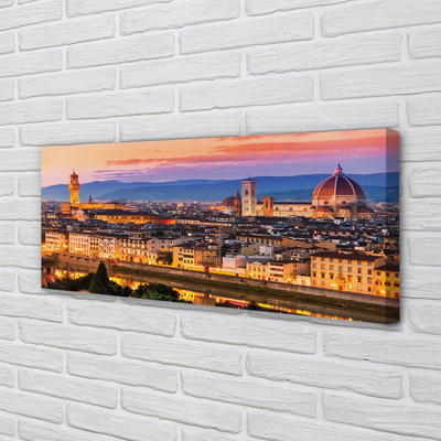 Cuadros sobre lienzo Italia panorama de la noche de la catedral