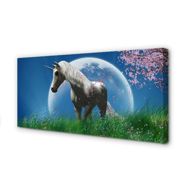 Cuadros sobre lienzo El campo luna unicornio