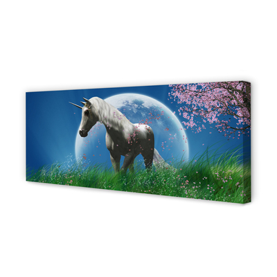 Cuadros sobre lienzo El campo luna unicornio