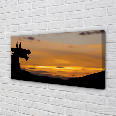 Cuadros sobre lienzo Sunset cielo dragón