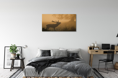 Cuadros sobre lienzo Amanecer ciervos