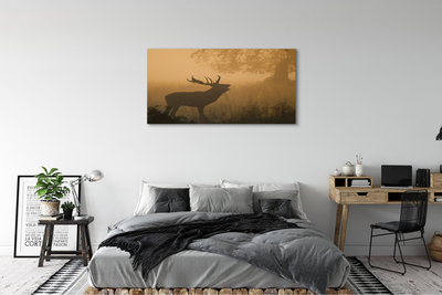 Cuadros sobre lienzo Amanecer ciervos