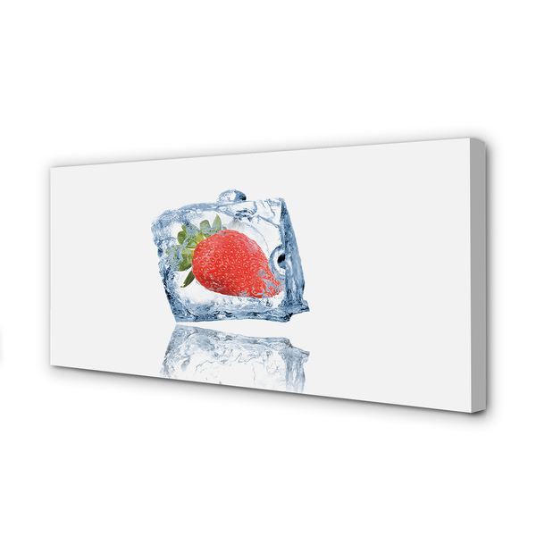Cuadros sobre lienzo Cubo de hielo de fresa