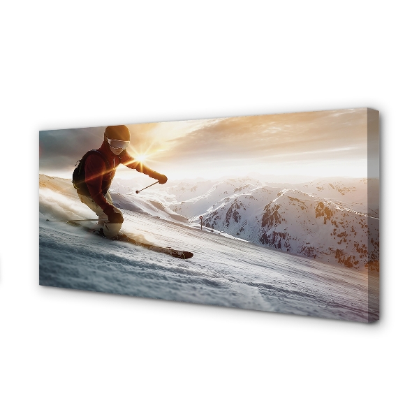 Cuadros sobre lienzo Bastones de esquí hombre