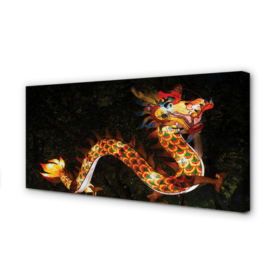 Cuadros sobre lienzo Dragón japonés iluminado