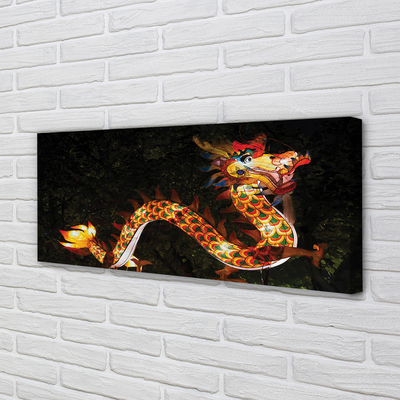 Cuadros sobre lienzo Dragón japonés iluminado