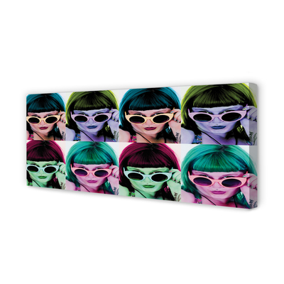 Cuadros sobre lienzo Femeninos gafas de color de pelo