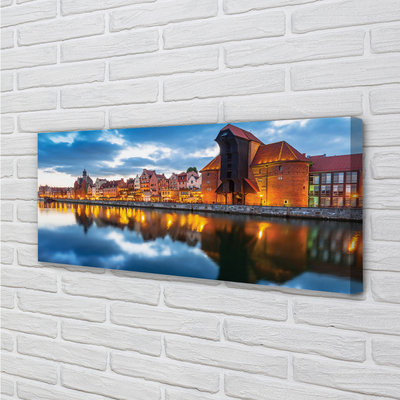 Cuadros sobre lienzo Edificios río gdansk