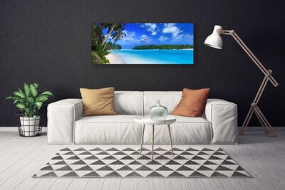 Cuadro en lienzo Playa palmeras mar