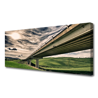 Cuadro en lienzo Autopista puente valle