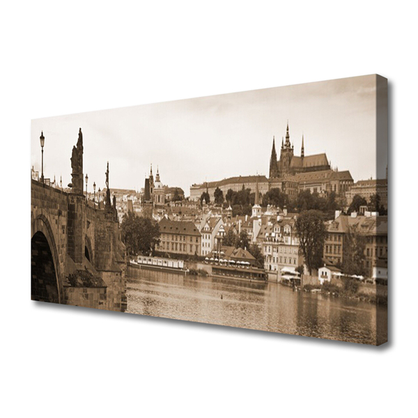 Cuadro en lienzo Praga puente paisaje