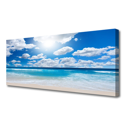 Cuadro en lienzo Mar playa nubes paisaje