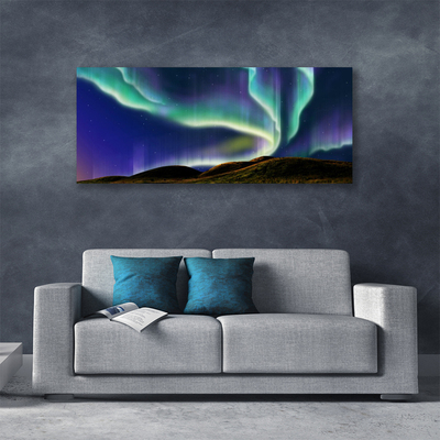 Cuadro en lienzo Aurora boreal paisaje