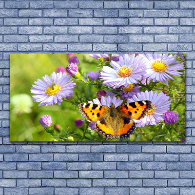 Cuadro en lienzo Flores mariposa planta naturaleza