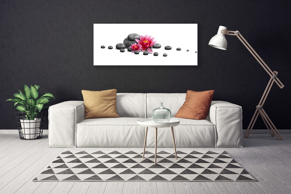 Lienzo decorativo de flor de loto, pintura de acuarela de loto, cuadro de  flor rosa zen, para spa, yoga, sala de yoga, decoración enmarcada (16.00 x