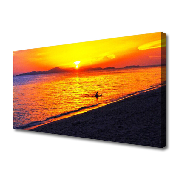 Cuadro en lienzo Mar sol playa paisaje