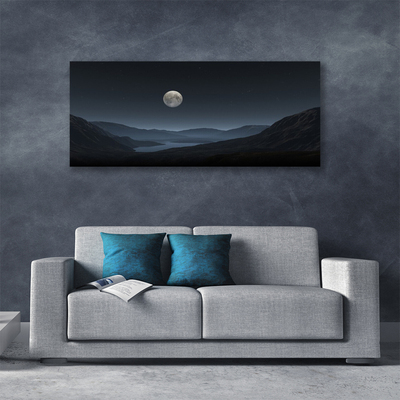 Cuadro en lienzo Noche luna paisaje