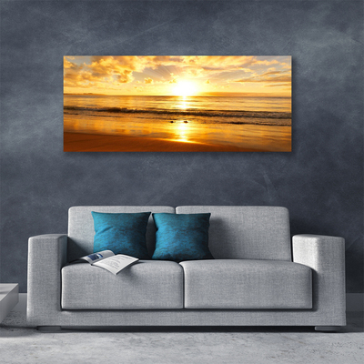 Cuadro en lienzo Mar sol paisaje