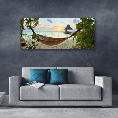 Cuadro en lienzo Playa hamaca mar paisaje