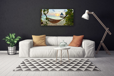 Cuadro en lienzo Playa hamaca mar paisaje