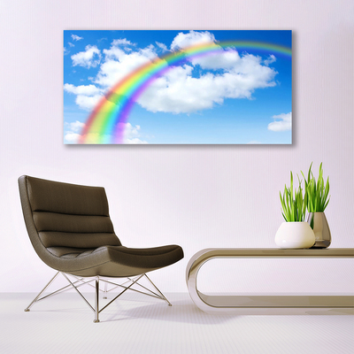 Cuadro en lienzo Arco iris cielo nubes naturaleza