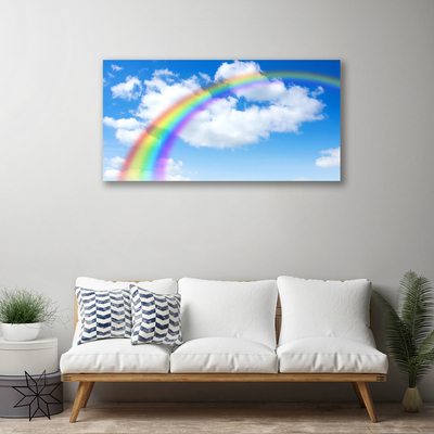 Cuadro en lienzo Arco iris cielo nubes naturaleza