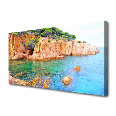 Cuadro en lienzo canvas Rocas mar paisaje