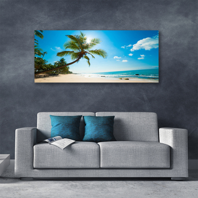 Cuadro en lienzo canvas Palmera árbol playa paisaje