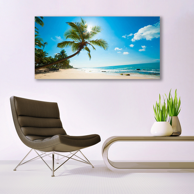 Cuadro en lienzo canvas Palmera árbol playa paisaje
