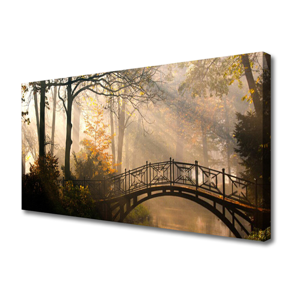 Cuadro en lienzo canvas Bosque puente arquitectura