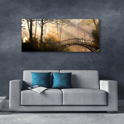 Cuadro en lienzo canvas Bosque puente arquitectura