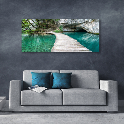 Cuadro en lienzo canvas Puente lago arquitectura