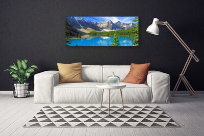 Cuadro en lienzo canvas Lago monte bosque paisaje
