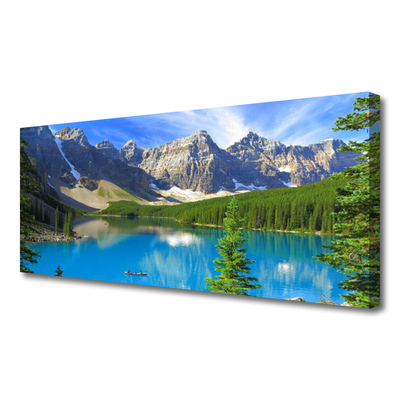 Cuadro en lienzo canvas Lago monte bosque paisaje