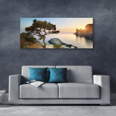 Cuadro en lienzo canvas Lago árbol paisaje