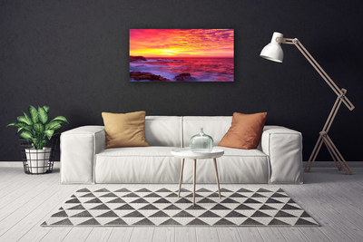 Cuadro en lienzo canvas Abstracto puesta del sol