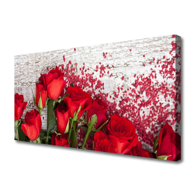 Cuadro en lienzo canvas Rosas flores planta